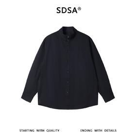 9219SDSA男士秋冬新款痞帅男装休闲时尚纽扣立领长袖衬衫百搭纯色衬衣