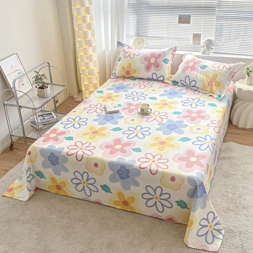 【品牌直发】加倍生活 亲肤舒适全棉纯棉印花床单/床笠单件 多色可选 1.5m/1.8m床可选 商品图5