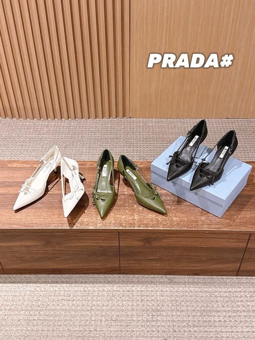 普拉达2026早春新品尖头 中空凉鞋高跟鞋 (DBG) 商品图5
