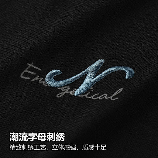 GXG男装【100%棉】秋季潮流字母刺绣简约百搭男式长袖T恤K&C 商品图4