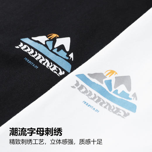 GXG男装【100%棉】秋季简约山系日出休闲圆领百搭男式长袖T恤K&C 商品图4