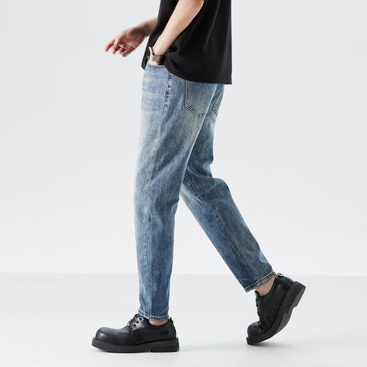 GXG男装26春季潮流经典水洗复古百搭舒适休闲直筒裤男式牛仔长裤K&C 商品图5