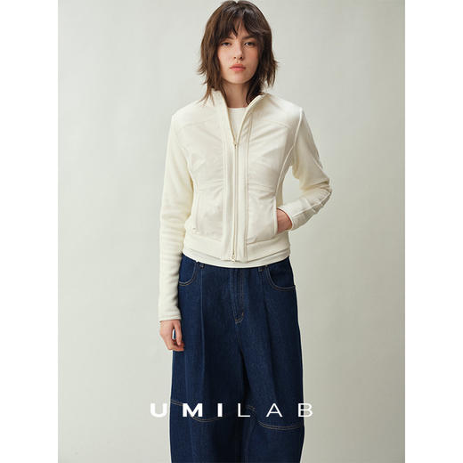 UMILAB｜霜刃*暖核塑形sk*ms同款摇粒绒柔软锁温立裁修身显瘦上衣E285W 商品图1