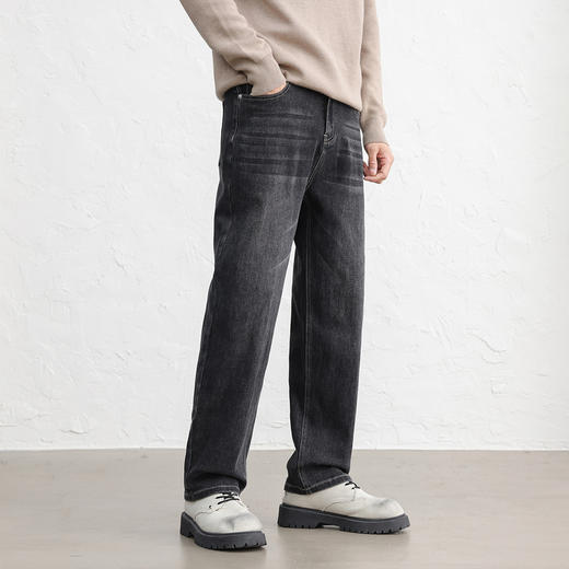 GXG男装25秋季时尚复古舒适百搭休闲宽松直筒日常通勤男式牛仔裤K&C 商品图2