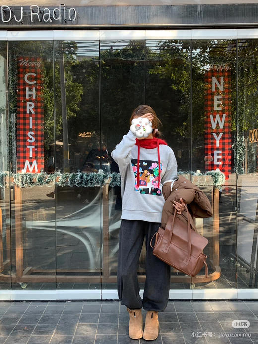 【秒杀价已调 直接拍】小禾 2026 毛圈棉 慵懒感 新年系列设计款 马上封侯印花 胶囊系列 宽版卫衣 商品图8