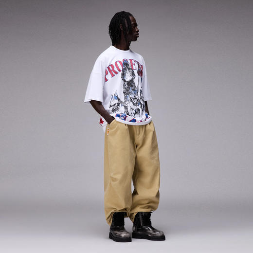 Napapijri 男士徽标印花棉质圆领短袖T恤 白色 NP0A8A6F0021 商品图5