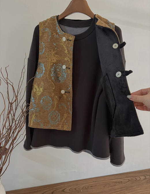 新年双面穿国风马甲背心 商品图7