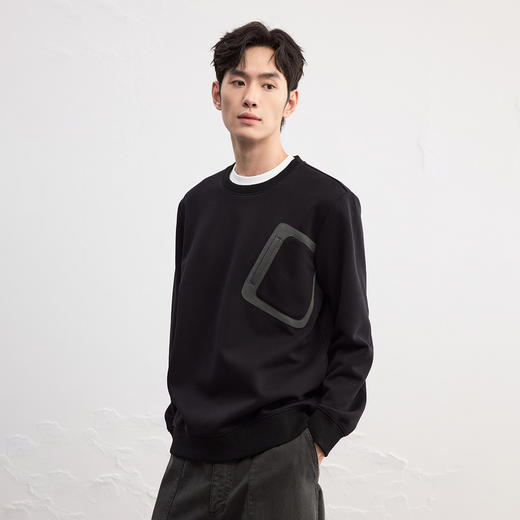 GXG男装25秋季时尚潮流口袋简约百搭运动宽松休闲男式圆领卫衣K&C 商品图1