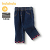巴拉巴拉童装宝宝裤子婴儿长裤女童喇叭裤花边裤脚加绒温暖舒适潮 商品缩略图0