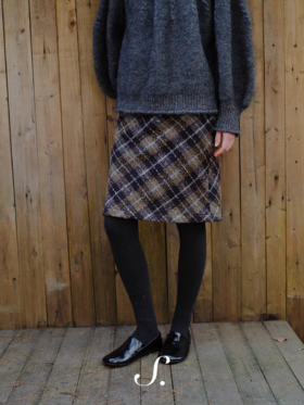 shyshystill/shy202510032/复古厚实羊毛格纹直筒双色中长短款半裙