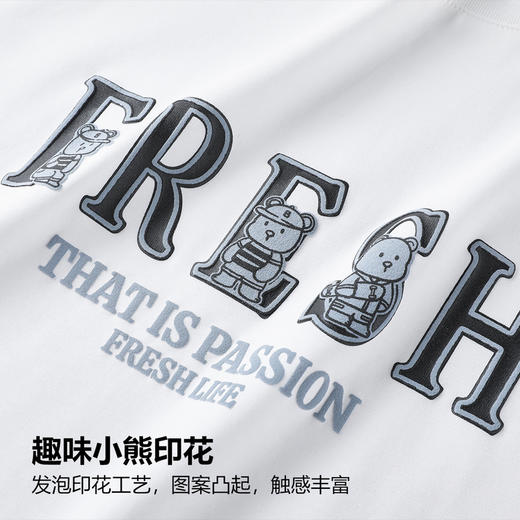 GXG男装【100%棉】秋季卡通动漫蓝色小熊情侣款圆领长袖T恤K&C 商品图6