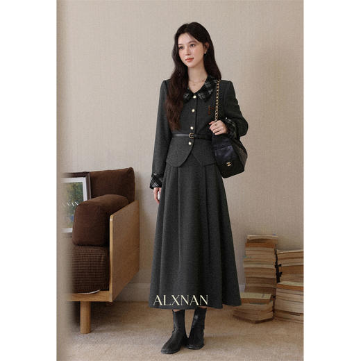 鹿向南【初雪刊本】秋冬季韩系气质高级外套半身裙时尚灰色套装女 商品图1