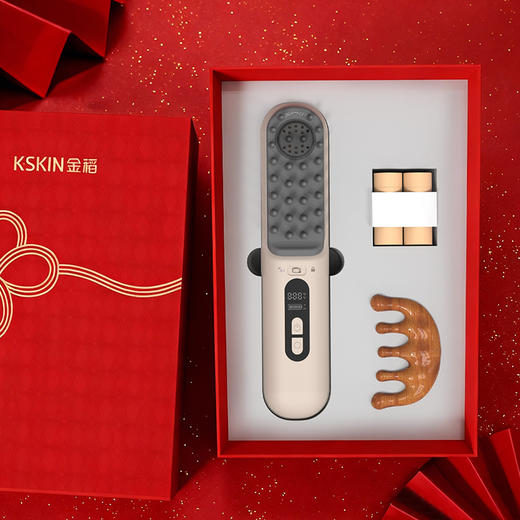 金稻KD3810经络按摩梳缓解头皮压力三档控温方便携带送礼首选 商品图1