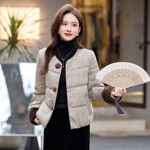 新中式国风棉服外套新款高级拼接保暖短款棉袄棉衣YIHFUS2578 商品图1