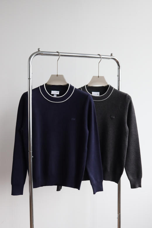 L.A.C 法渔 男装圆领套头撞色领口针织衫毛衣 MY153 商品图2