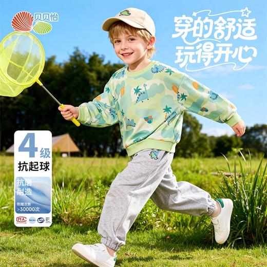 贝贝怡童装男童套头卫衣春秋季宽松型上衣2026新款儿童休闲春装ZB1FS036 商品图1