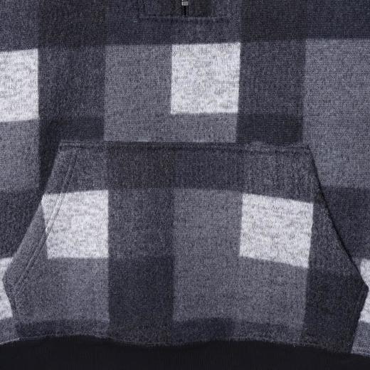 26WY55SDSA男士秋冬新款痞帅男装时尚简约撞色格子半拉链立领连帽卫衣 商品图3