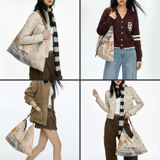 马登复古手提三角挎包大容量单肩通勤出行轻便腋下托特包包女士春 商品图2