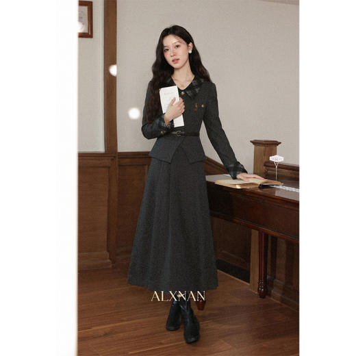 鹿向南【初雪刊本】秋冬季韩系气质高级外套半身裙时尚灰色套装女 商品图2
