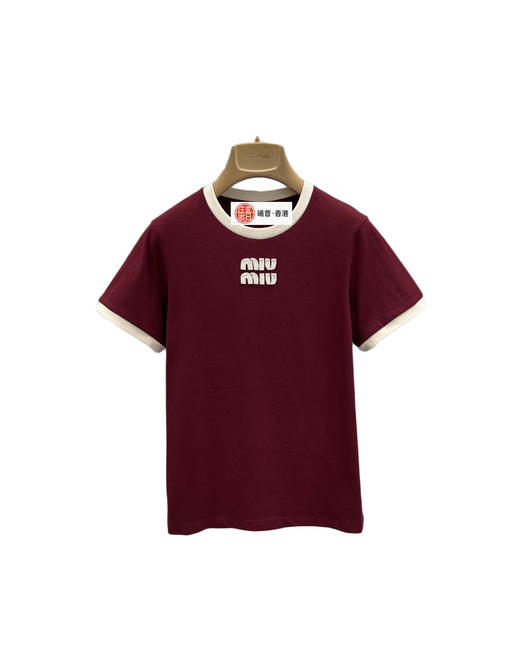 女款棉质刺绣短袖T恤ho017 商品图0