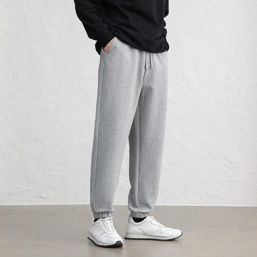GXG男装25秋季时尚弹力松紧腰抽绳垂感亲肤束脚裤男式休闲长裤K&C 商品图11