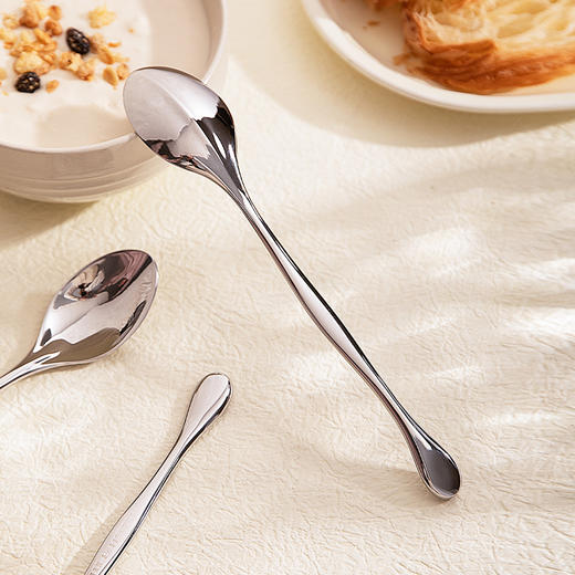 摩登主妇304不锈钢西餐勺长柄叉子勺子餐具家用高档精致汤匙调羹 商品图1