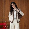 西遇北欧风费尔岛毛衣女2026春季新提花复古休闲杂色加厚针织开衫E0060079 商品缩略图0
