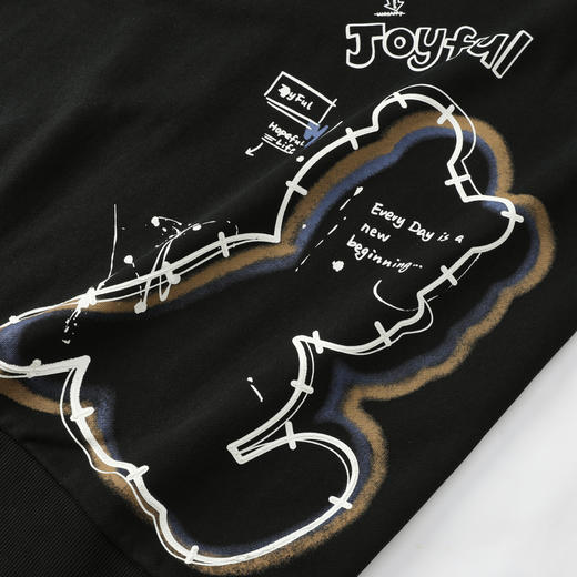 GXG男装【100%棉】秋季卡通动漫轮廓熊男女同款休闲百搭圆领卫衣K&C 商品图2