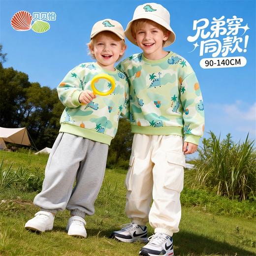 贝贝怡童装男童套头卫衣春秋季宽松型上衣2026新款儿童休闲春装ZB1FS036 商品图2