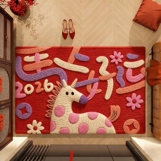 【马上好运❗️硅藻泥喜庆地垫】迎春接福，好运连连，带福回家！新年马年红色入户玄关防滑过年进门软垫浴室卫生间脚垫 商品图4