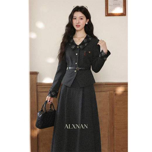 鹿向南【初雪刊本】秋冬季韩系气质高级外套半身裙时尚灰色套装女 商品图4