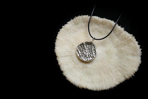 CHEZ BOQUE 覆盖系列原创手工925银织物肌理吊坠《落日》 商品图1