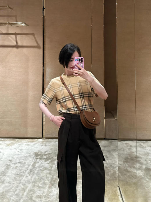 只可换码！不可退！巴宝莉  26Ss早春新款 渐变格子圆领短袖T恤（DQJ*MM） 商品图1