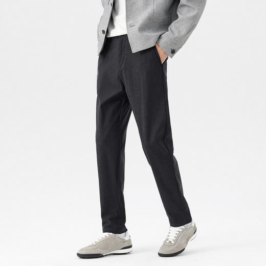 GXG男装秋季轻商务经典纯色百搭西裤日常通勤男式直筒休闲裤K&C 商品图6
