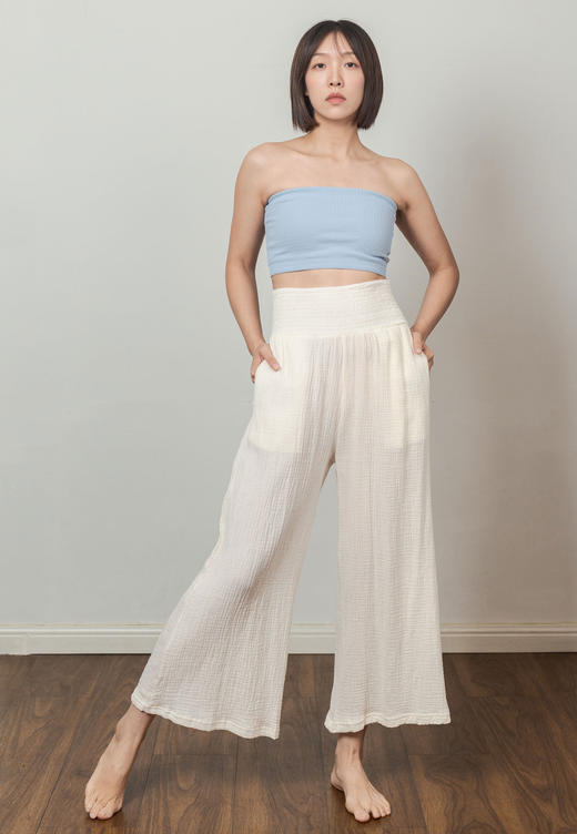 AddOne瑜伽上衣小众波浪纹理防滑普拉提瑜伽抹胸短背心带胸垫 商品图3