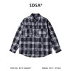 5719SDSA秋冬新款痞帅男装复古扎染格纹格子按扣长袖衬衫百搭休闲衬衣 商品缩略图1