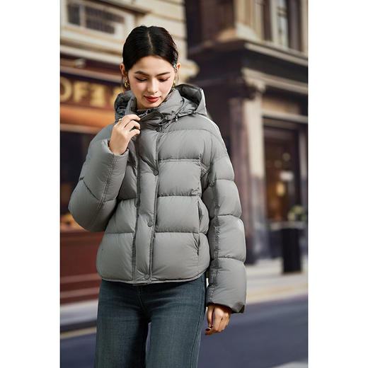 「高货kbnq」全新升级【铂金会员781/天猫1059/差价278】(11151)洛诗琳轻奢小个子羽绒服2025冬季新款连帽保暖短外套女 商品图0