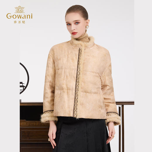 Gowani/乔万尼女款冬季新款国风短款白鸭绒羽绒服EZ4T193 商品图2
