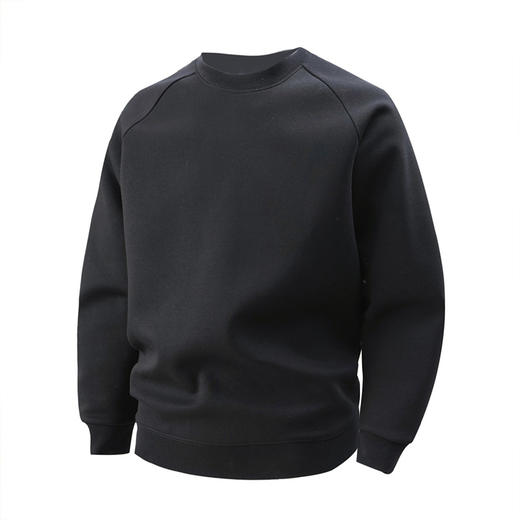 罗蒙男士春秋款卫衣纯色圆领插肩袖百搭通勤舒适弹力男士上衣套头卫衣 商品图2