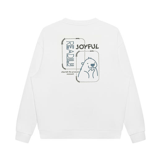 GXG男装26春季创意潮流简约百搭舒适亲肤宽松休闲男式圆领卫衣K&C 商品图2