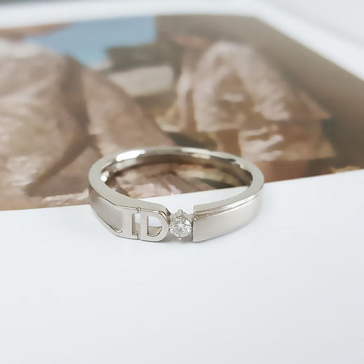 I DO PT950铂金时尚简约0.055克拉钻石戒指19号（皆取最大值）090126NJS39 商品图3