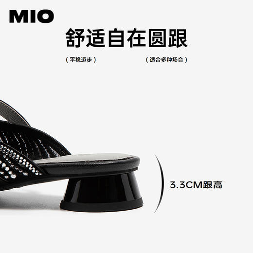 【上新】MIO米奥时装凉鞋尖头网面水钻女鞋2026夏季新款低跟法式拖鞋单鞋M262240456 商品图4