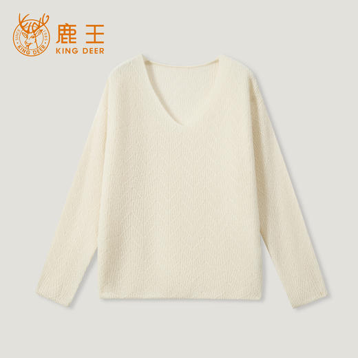 【咕咕同款】KINGDEER/KD秋冬新款女式V领慵懒休闲羊绒衫 约170g L805511经典基本款/气质款/100%山羊绒鹿王 商品图6