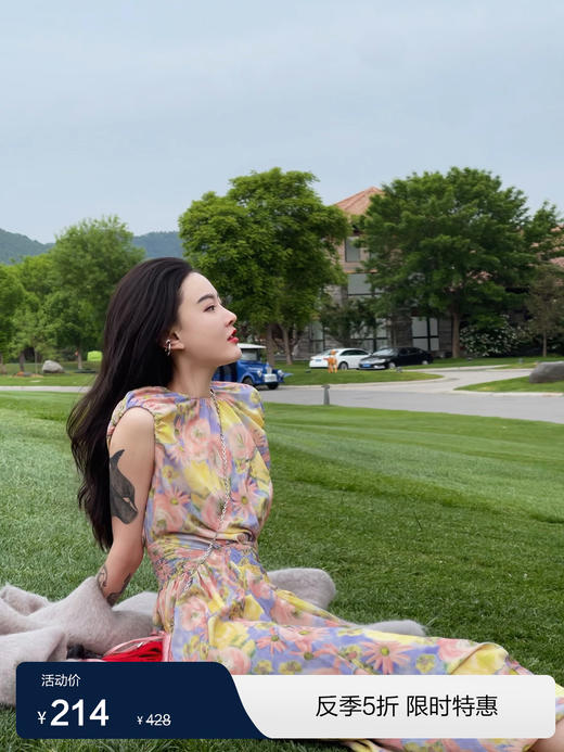 印象派莫奈法式油画野餐裙 商品图0