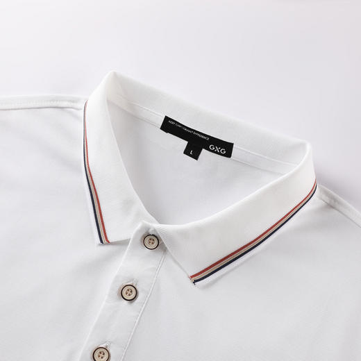 GXG男装夏季舒适透气快速导汗撞色拼接袖口经典翻领Polo衫K&C 商品图4
