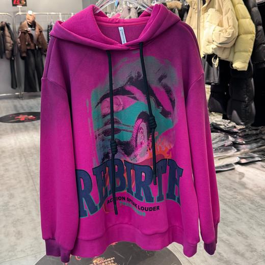 NC连帽喷漆渐变大图加绒卫衣51015（红）冬季254030090321 商品图0