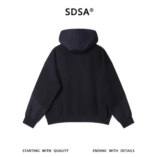24616SDSA男士秋冬新款痞帅男装韩版时尚拼接半拉链连帽卫衣百搭宽松 商品图5