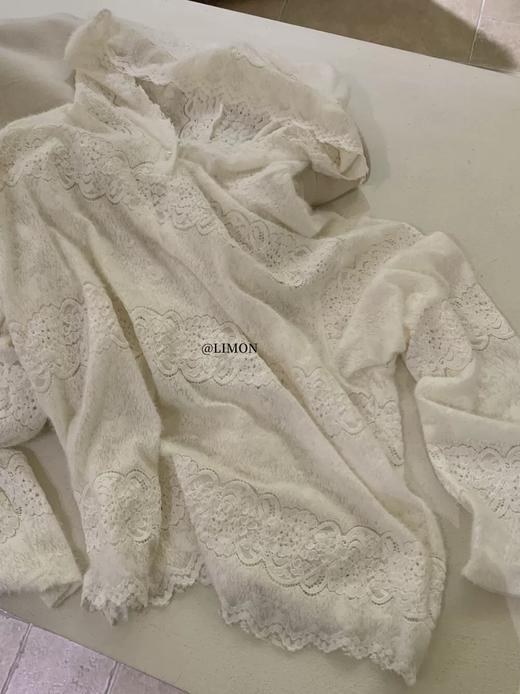 老米优品🎈3-5天。软乎乎仙女衣~!《重工钩花连帽水溶蕾丝衫》过渡季本命温柔衫！宽松版型，慵懒垂感好，谁穿谁显瘦！CY260119A 商品图7