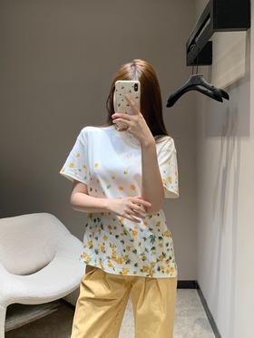 只可换码！不可退！迪奥  26Ss早春新款 碎花圆领短袖T恤（DQJ*MM）