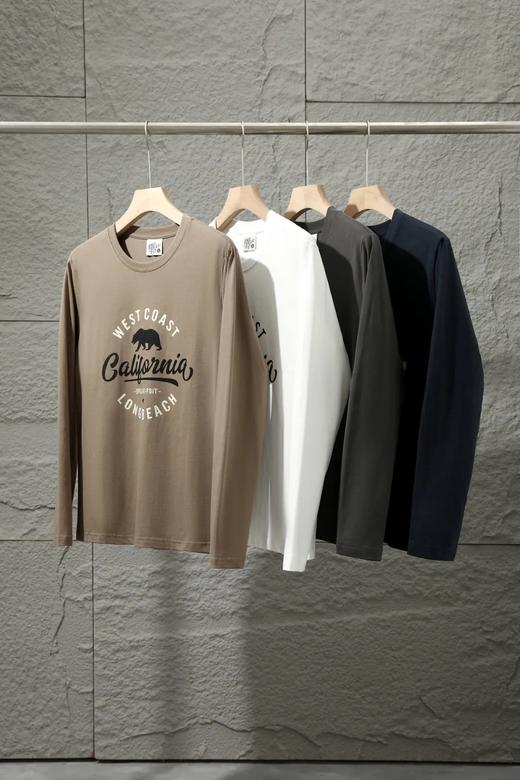 北极熊系列印花 100%棉 休闲长袖T恤 商品图0